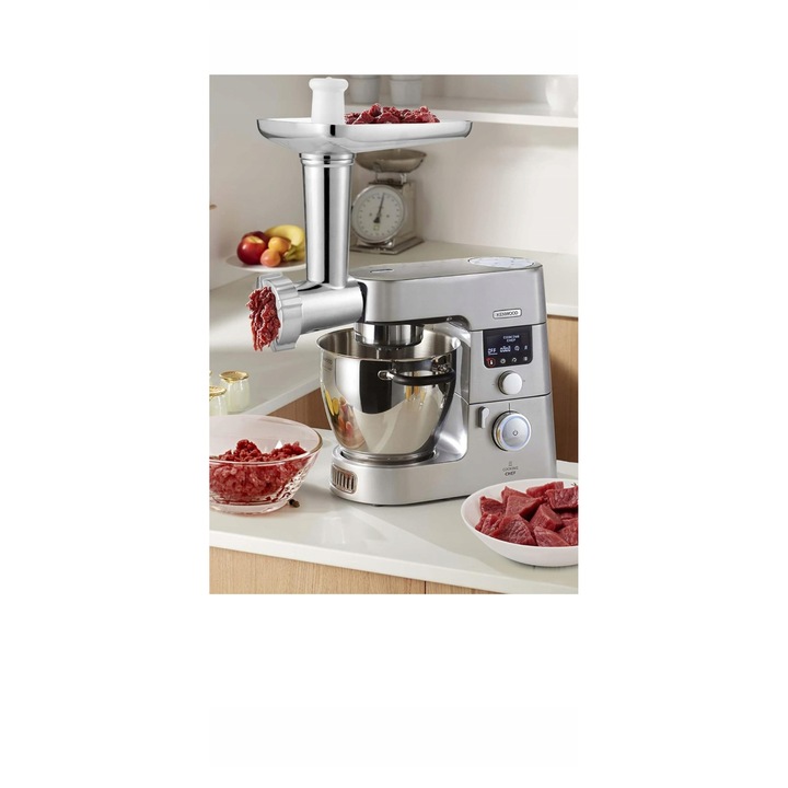 Accesoriu pentru masina de tocat carne, 2 tuburi pentru carnati, 4 discuri de tocat, Kenwood Chef, multicolor