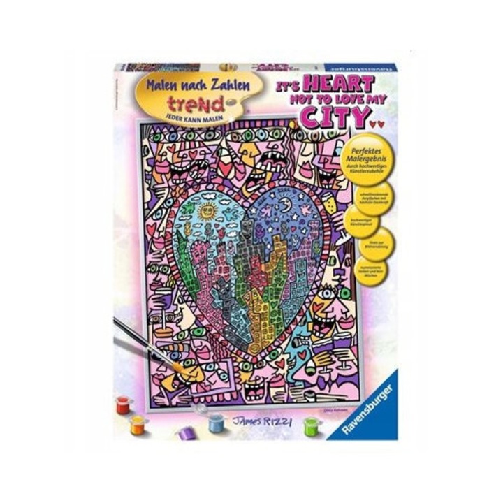 Set pictura dupa numere, Ravensburger, To inima nu iubeste orasul meu, carton/paper