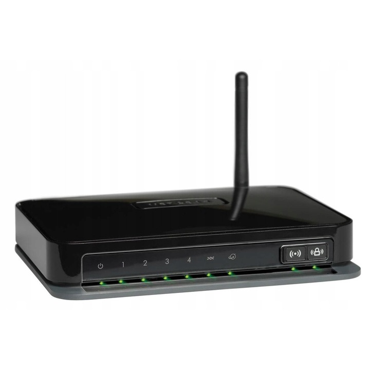 Router wireless Netgear DGN1000, 4 porturi Ethernet, 150Mb/s, negru, 32x180x130mm