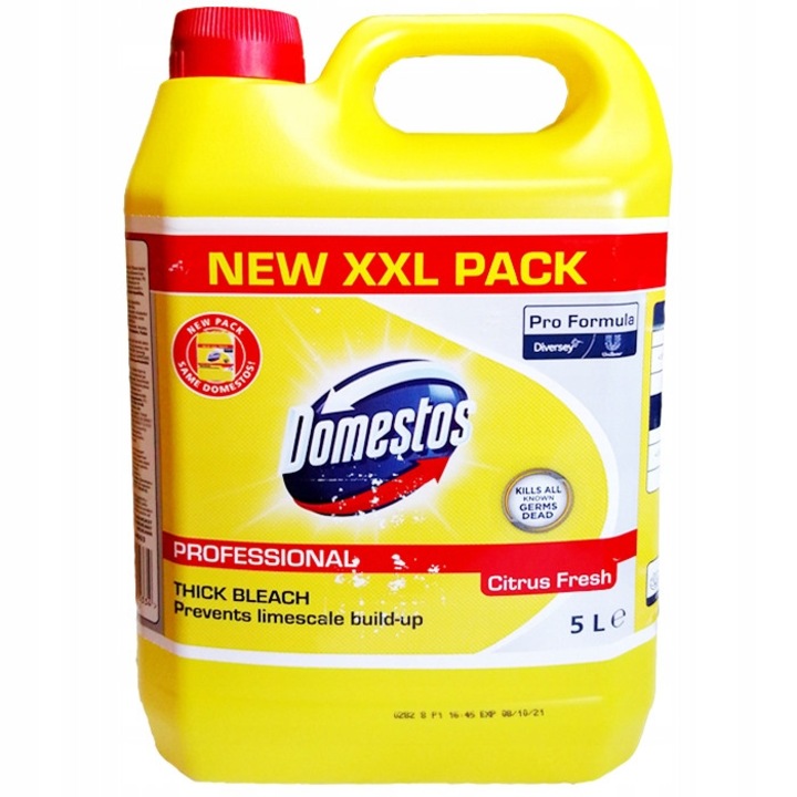 Dezinfectant toaleta, Domestos, 5l, citrus, proprietati dezinfectante si albire