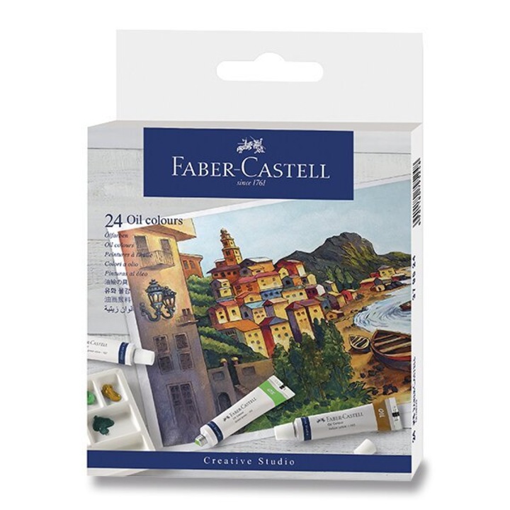Комплект маслени бои Creative Studio 24 цвята x 9ml, Faber Castell, компактни, устойчиви на светлина, 269x220mm