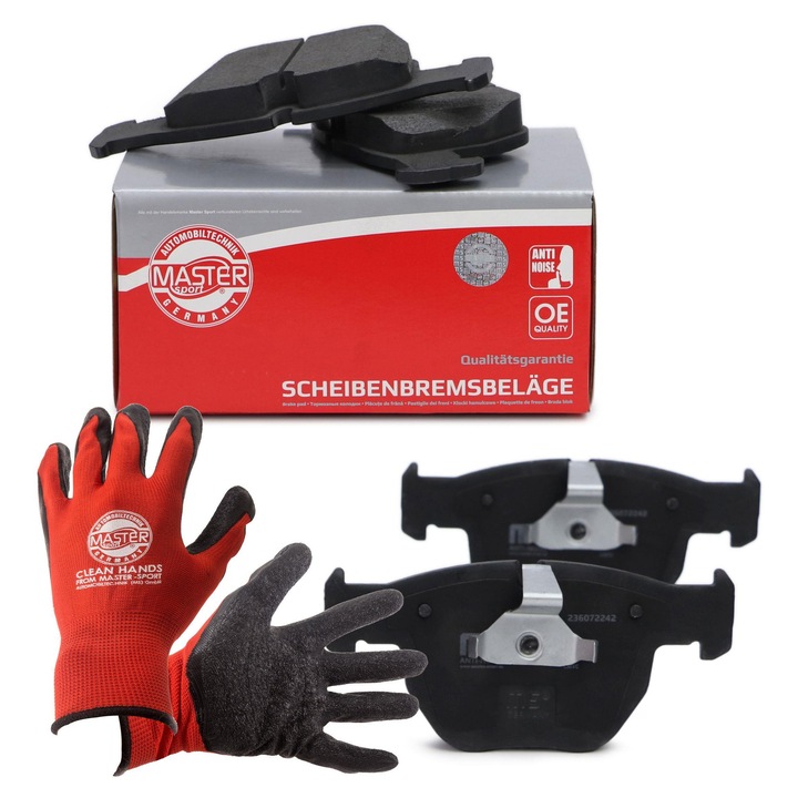 Master-Sport első fékbetétek, 236072242, kompatibilis Land Rover Range Rover III (L322) modellel, készlet, 2 darab, piros, XL