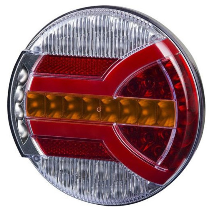 Задна лампа 4-функционална LED, бяло-оранжево-червена, 12/24V, универсална