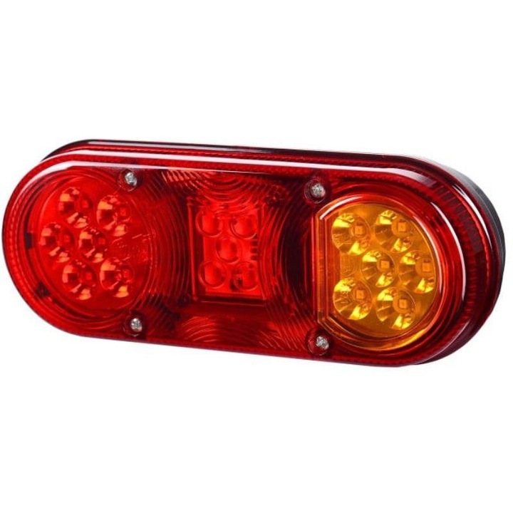 LED задна лампа оранжево-червена 12/24V дясна, комплект резервни части Lamiro