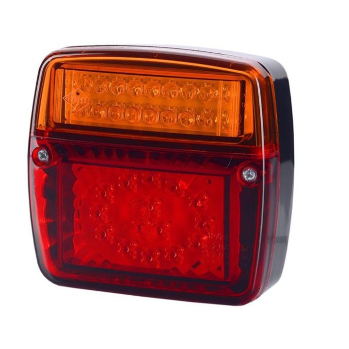 Универсална LED задна лампа, оранжево-червена, 12/24V