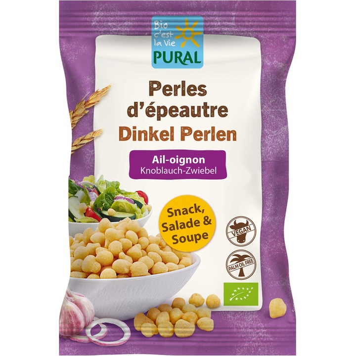 Crutoane din spelta, cu usturoi si ceapa bio, 125g