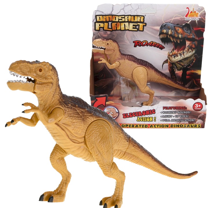 Dinozaur cu efecte de lumina si sunet, ochi miscatori stralucitori, Tyrannosaur RS6171, MAKSIK