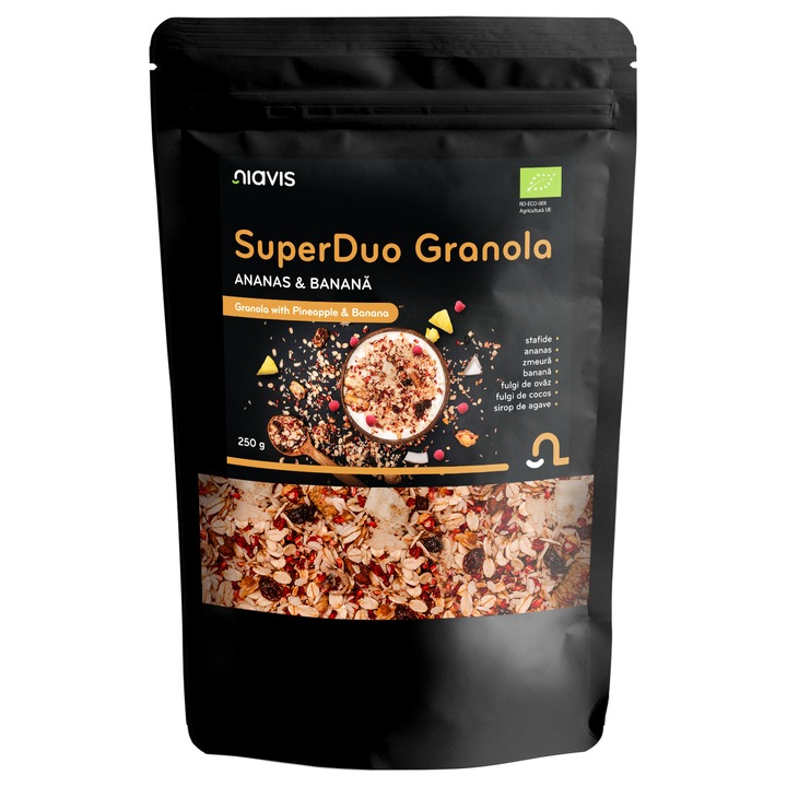 SuperDuo Granola cu Ananas si Banana Ecologica BIO 250g Niavis