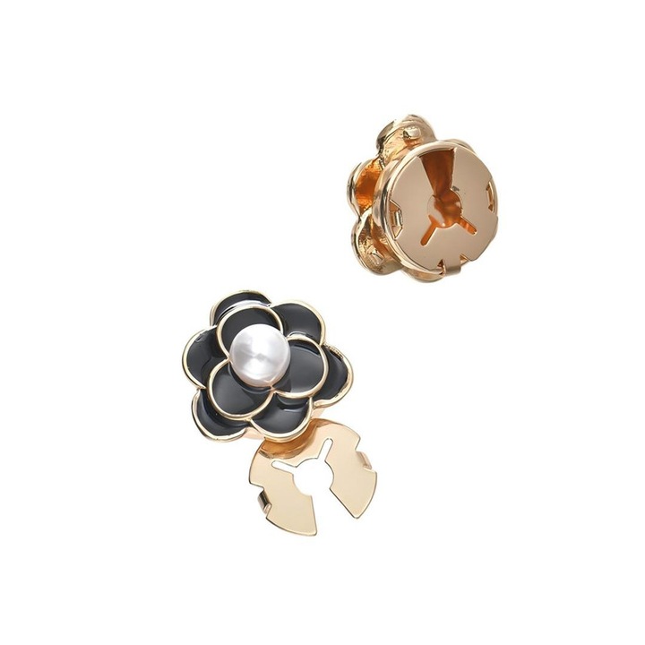 Kerek gomb, ötvözet, fényes fekete, fényes, univerzális, 2.3cm*2.3cm*2cm