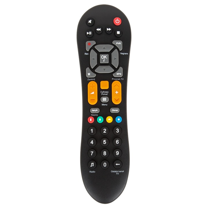 Távirányító HD7000 dekóderhez, PIL0349 modell, fekete, logó nélkül