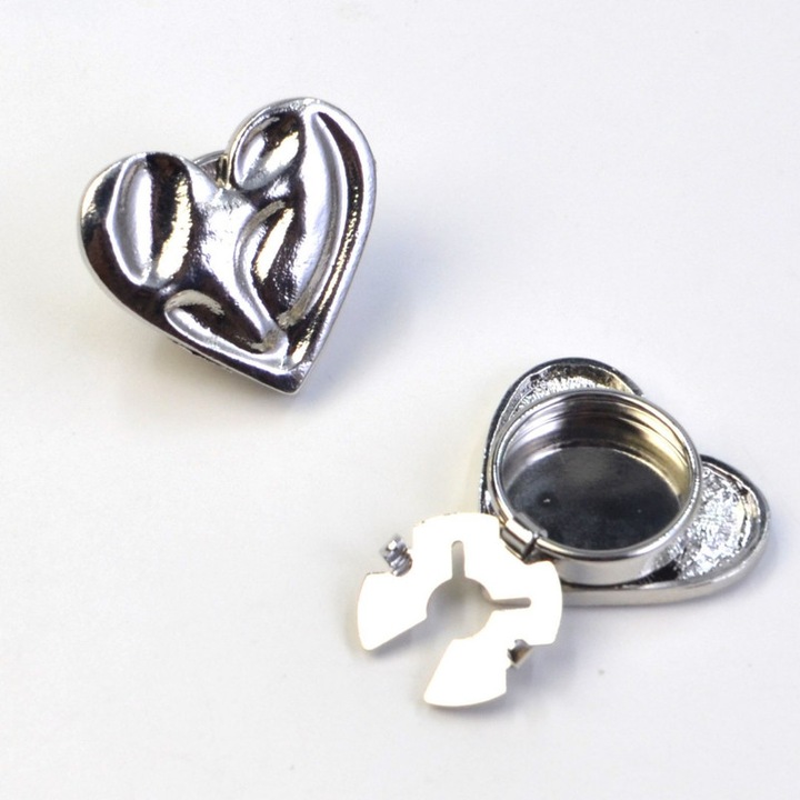 Kerek gomb, ötvözet, ezüst metál, fényes, univerzális, 3cm*4cm*2cm