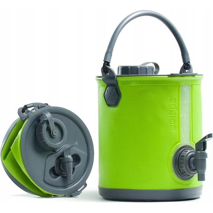 Canistru pliabil pentru apa 8L, Colapz, verde, set cu geanta de transport