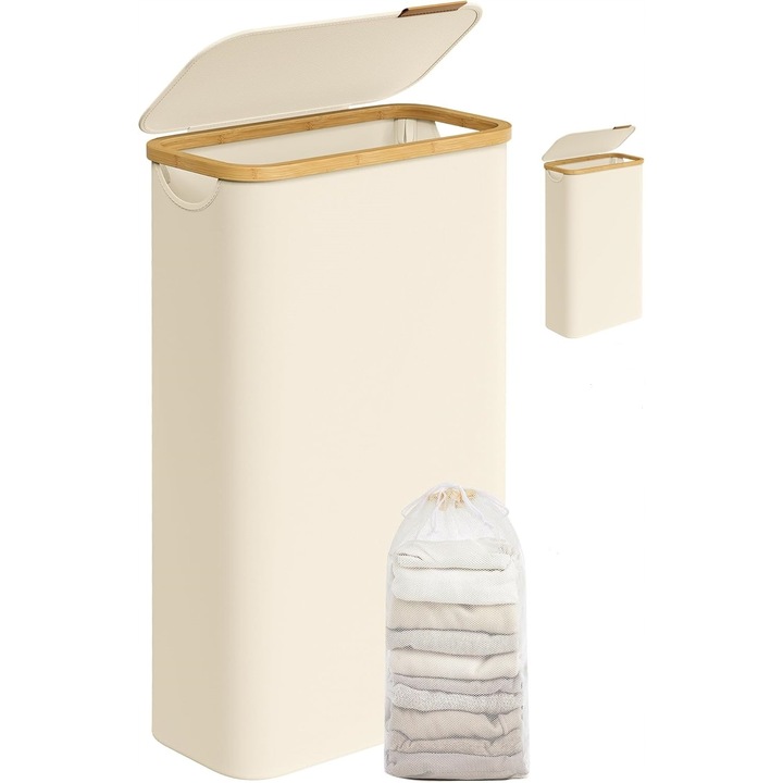 Cos de rufe 65l, crem-bej, 42x22,5x70,5cm, material Oxford 600D, cu capac si manere