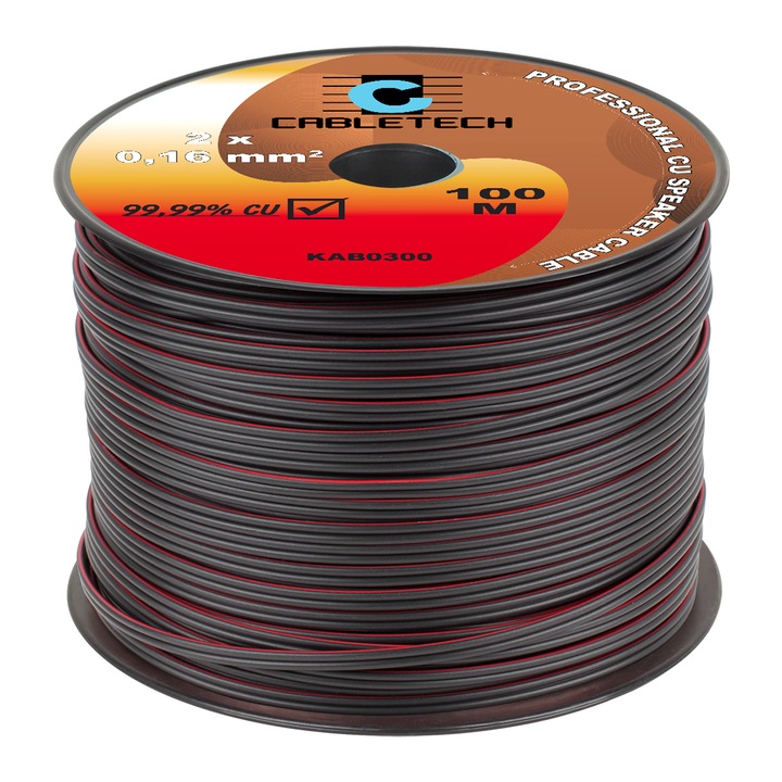 Cabluri audio, Cabletech, 0,16mm, 100m, negru