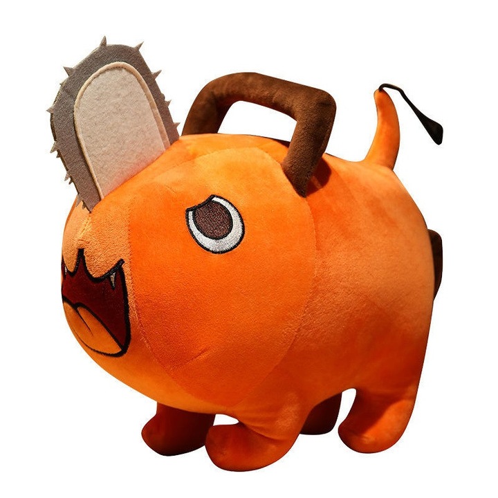 Jucarie de plus Pochita Chainsaw Man, 40cm, multicolor, material din plus scurt, umplutura din bumbac PP