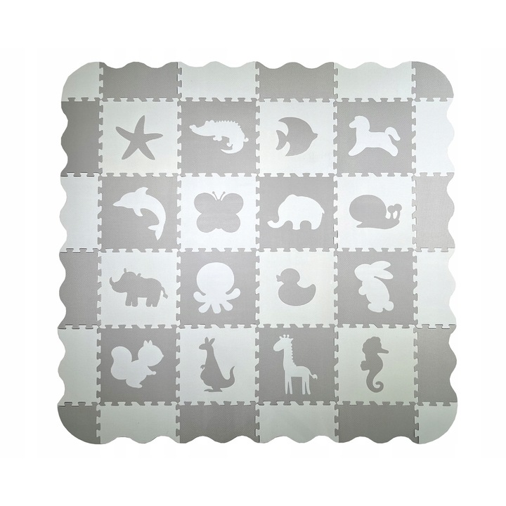 Covoras de puzzle din spuma, educativ, mare, gros, 36 buc