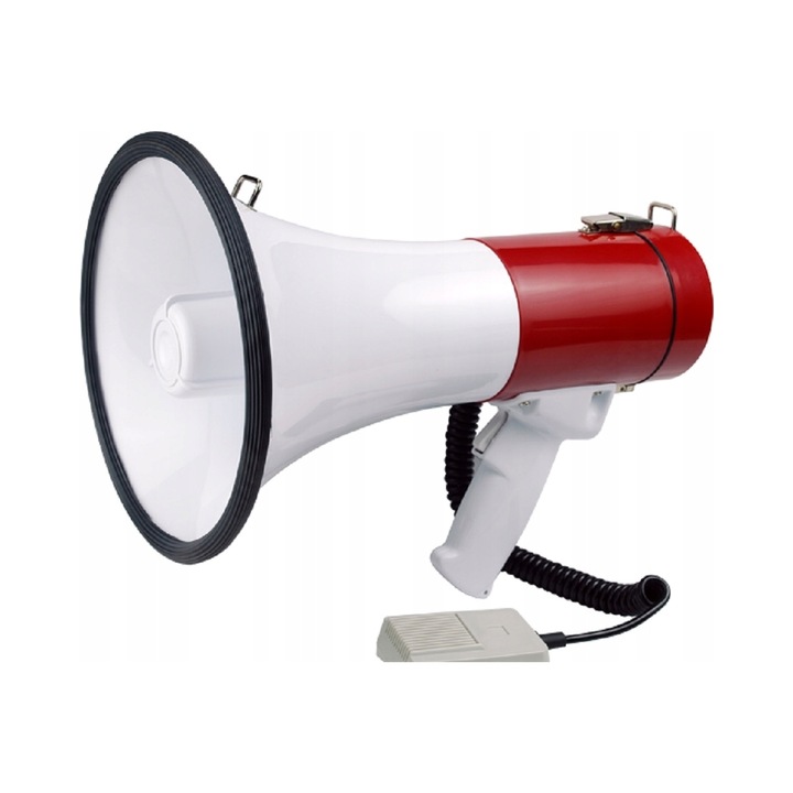 Мегафон MP-1513, 30W, 108dB, със сирена и микрофон, 230x350mm, пълен комплект