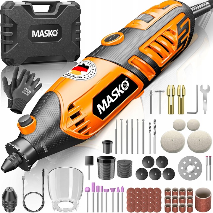 MINI POLIZOR PENTRU LEMN METAL FREZA MULTIFUNCTIONALA GEANTA 141 buc
