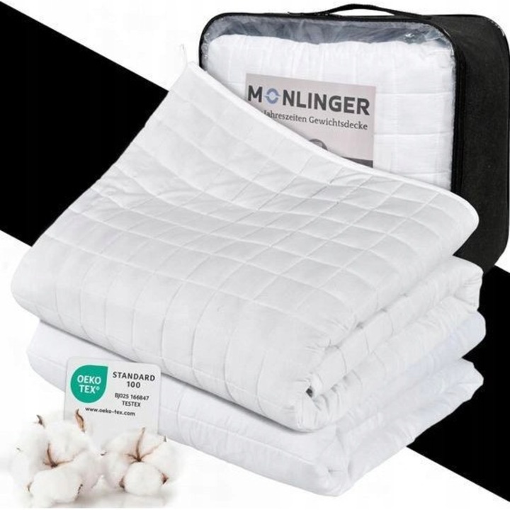 Pilota Monlinger Koldra obtinuta din materiale Oeko-Tex, 2 in 1, 135x200cm, 7kg, cu inchidere pe butoane
