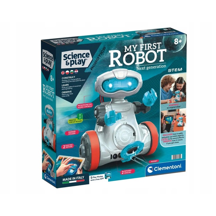 Programozható robot Clementoni Mio, fém, többszínű