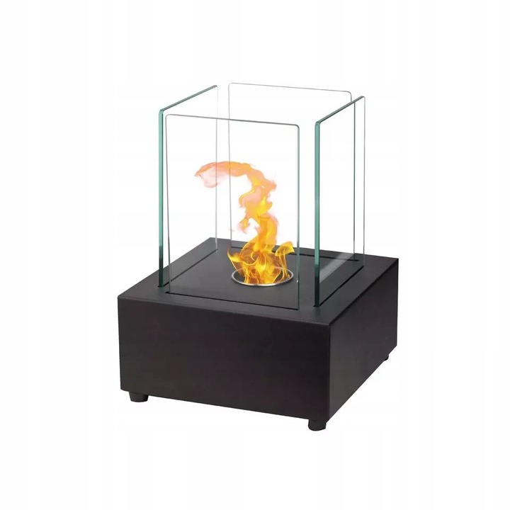 Biocominek Qlima FFB 022, 22x22x30 cm, negru, cu rezervor de 150 ml, timp de ardere 120 min