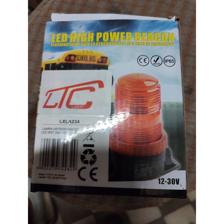 LED стробоскоп лампа, модел LA234, 6W, IP65, оранжева, монтаж на стойка