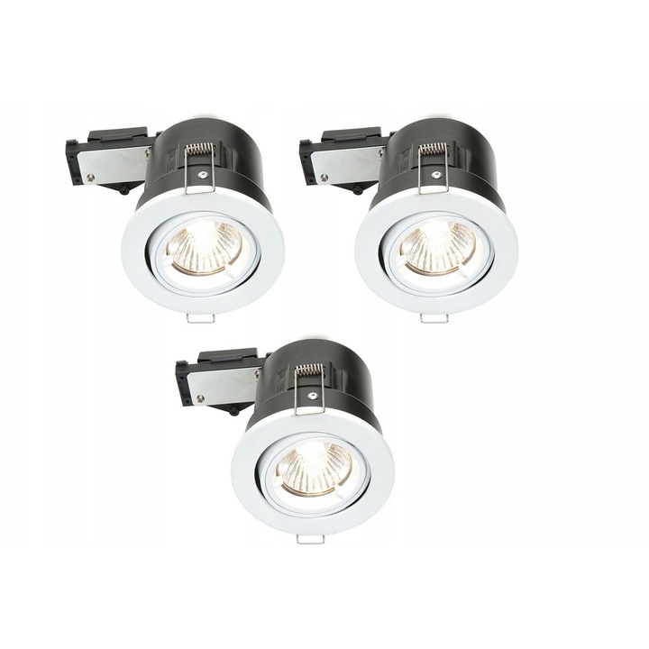 Spoturi sufitowe 3 x 5W LED GU10 345 lm Alb Cald, dimensiune 93mm, set de 3 bucati