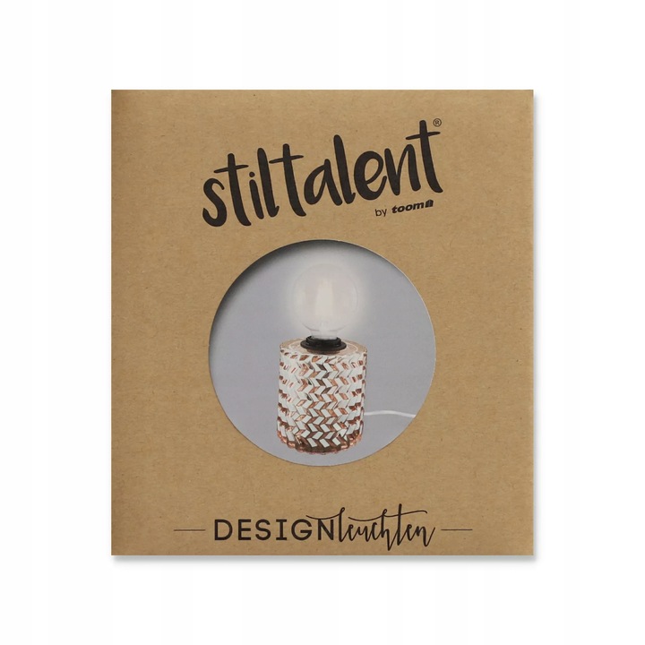 Lampa de birou Stiltalent Jagged, bursuc, 11cm, sticla, cablu transparent 30m, E27