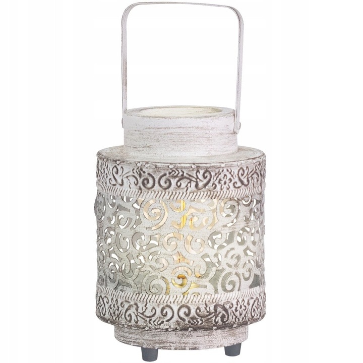 Lampa vintage Melinera alb cu patina inchisa, 1xE27, pentru birou sau salon