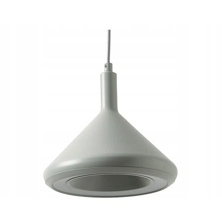 Lampa suspendata LED Alva, 24cm, inaltime 150cm, metal, gri deschis