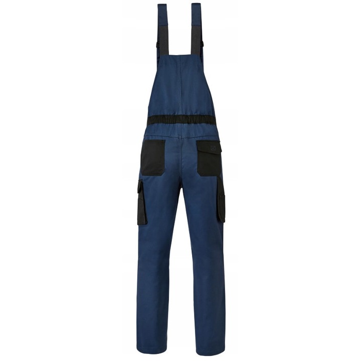 Pantaloni de lucru ParkSide, bumbac, bleumarin, bretele reglabile, buzunare practice, 48