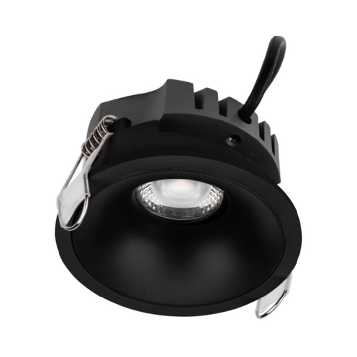Вграден LED спот, 7 W, неутрална светлина, 4000K, регулируем, матово черен, кръгъл, диаметър 8.2 см, дълбочина 4.6 см, MT 70408, 220V