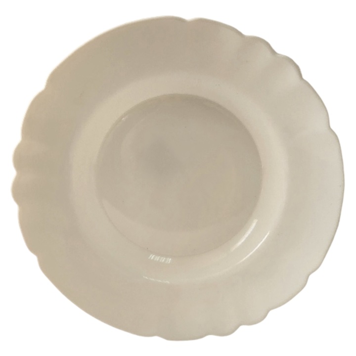 Mélytányér, 23 cm, Opál, Fehér