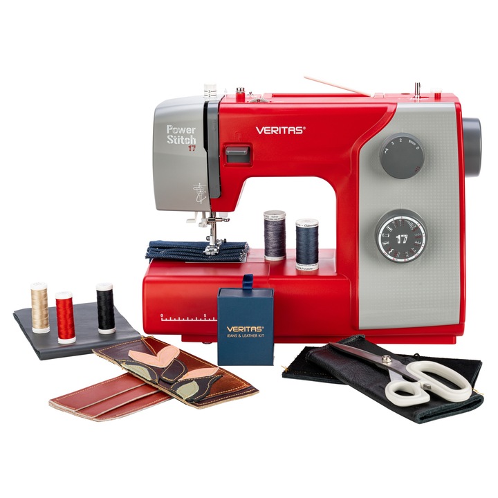 Masina de cusut Veritas Power Stitch 17, 17 programe, motor 90W, constructie aluminiu, iluminare LED, set accesorii