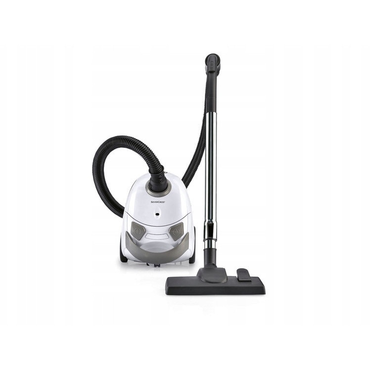 Aspirator cu sac Silvercrest 700W, 1L, 5m cablu, alb, set accesorii
