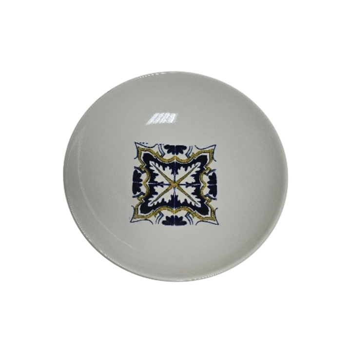 Farfurie adanca, 21 cm, Mosaico Lussuoso, Ivoire decorat