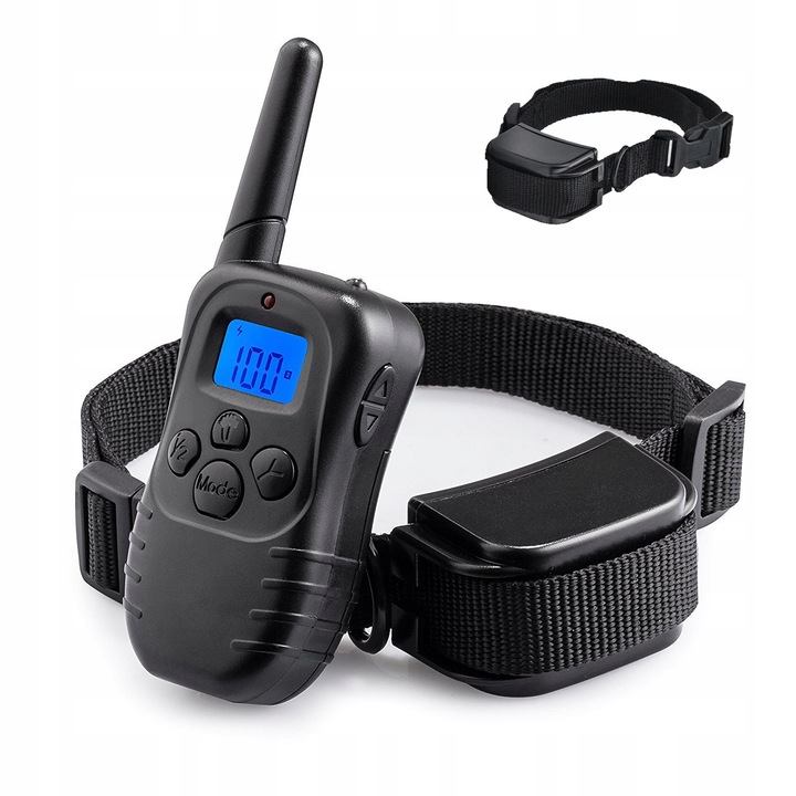 Електрически нашийник за обучение, черен, 300м, за кучета 5-60кг, пълен комплект