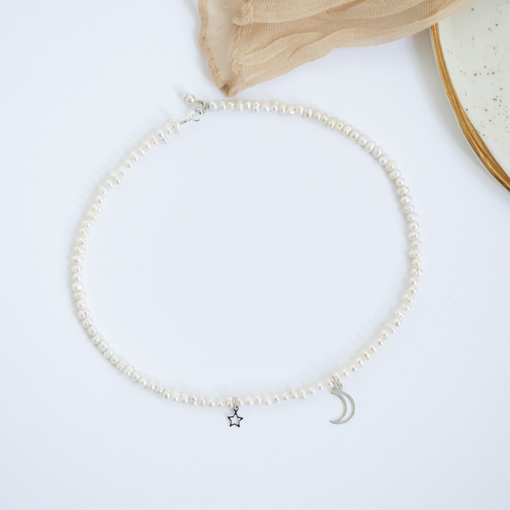 Colier Rain jewelry, perle de cultura, argint925