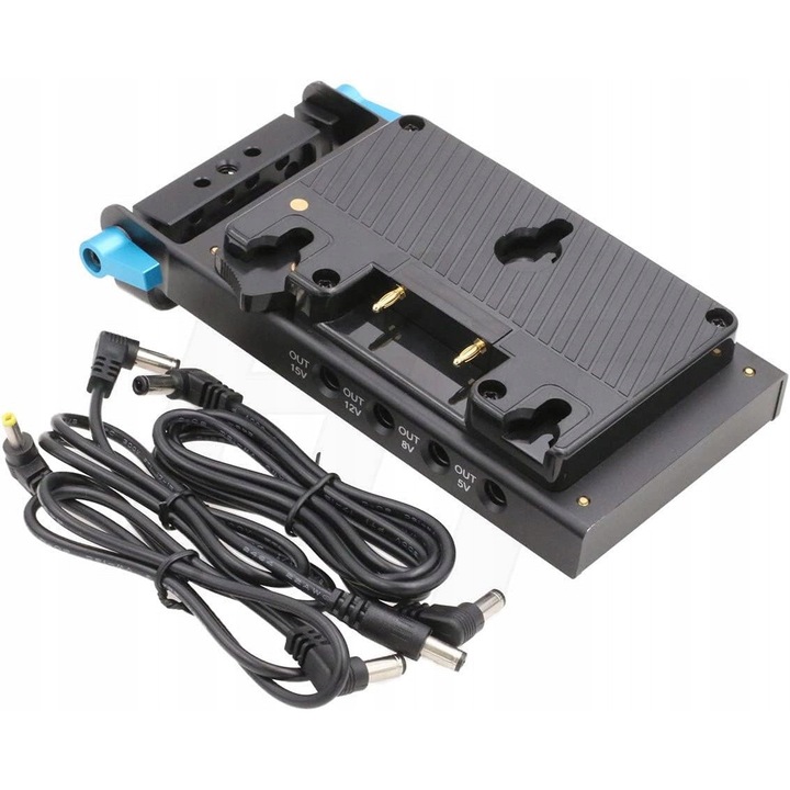 Statie de alimentare Gold Mount cu baterie NP-FW50, 7 iesiri DC, 15mm, set complet