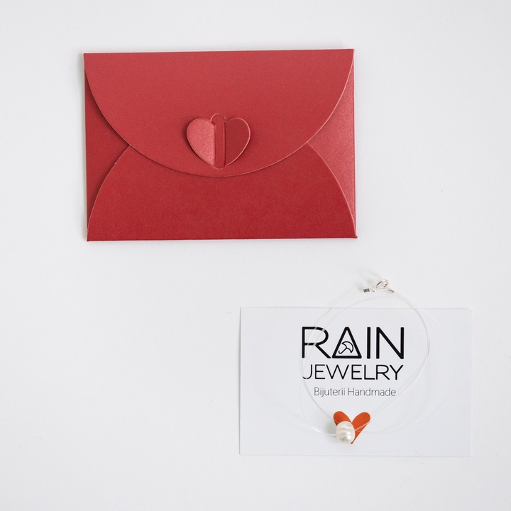 Colier pe guta, cu perla de cultura, Rain jewelry