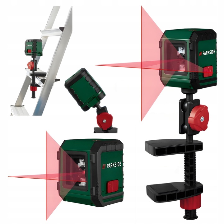 Laser cruce cu suport si indicator LED Parkside PKLL 7 F6, 7m, 2 moduri de lucru, 228g