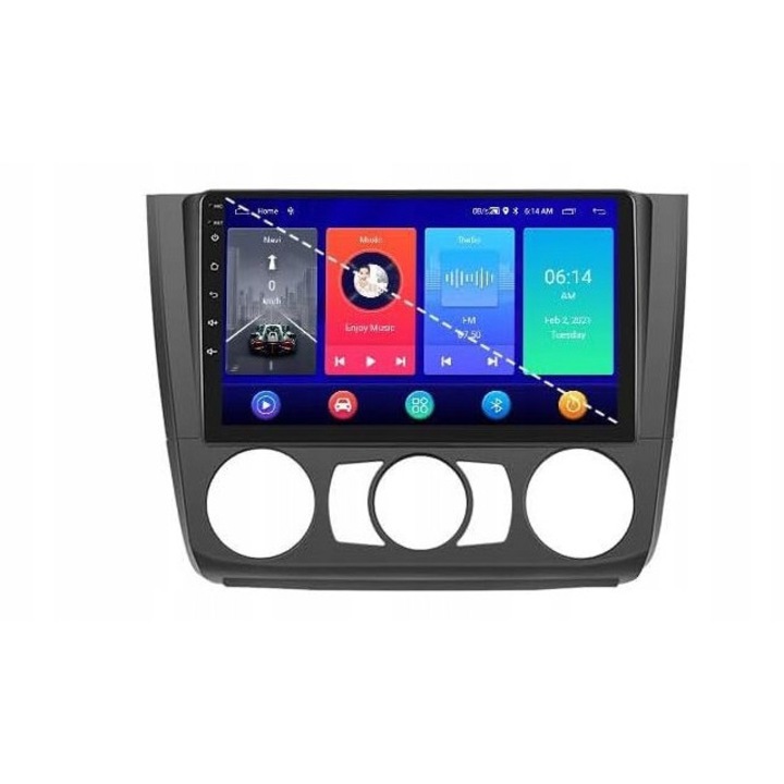 Hikity 2+64G Android autórádió, 9 hüvelykes, Bluetooth, tolatókamera, BMW 1-es sorozat E81 E82 E87 E88 2008-2011