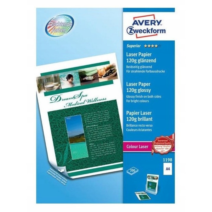 Hartie foto Avery Zweckform 1198, 120 g/m², 200 foi, alb, lucios