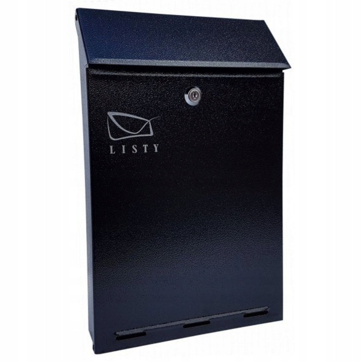 Cutie postala C-4, Metalbud, neagra, 38,5x24,5x6,5cm, cu incuietoare cromata, 2 chei