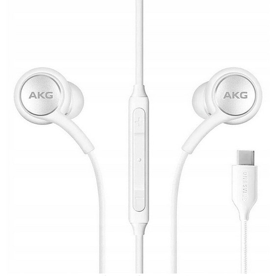 Casti cu fir AKG EO-IC100, in-ear, 3 perechi de dopuri, alb, 1,2m