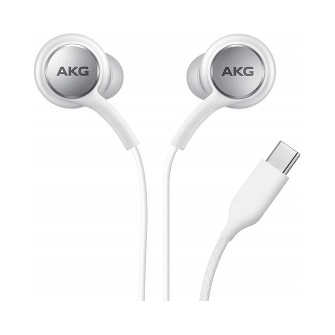 Casti cu fir AKG EO-IC100, in-ear, 3 perechi de dopuri, alb, 1,2m