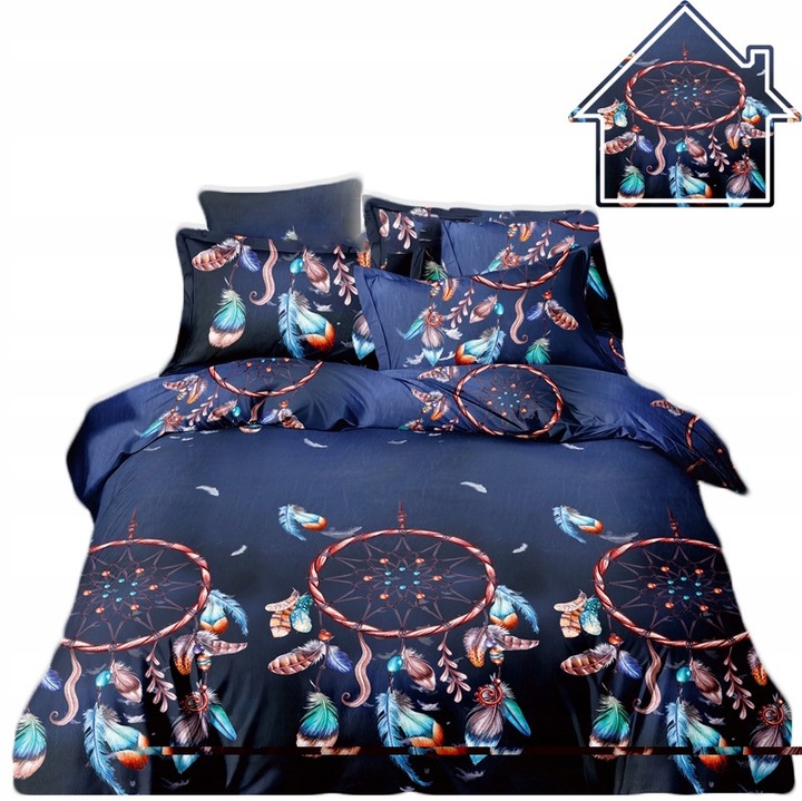 3D ágyneműhuzat garnitúra, 160x200cm, 2x 70x80cm, pamutszatén, többszínű