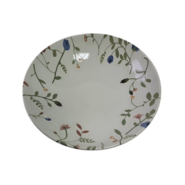 Farfurie adanca, 21 cm, Fiori Eleganti, Cesiro, Multicolor