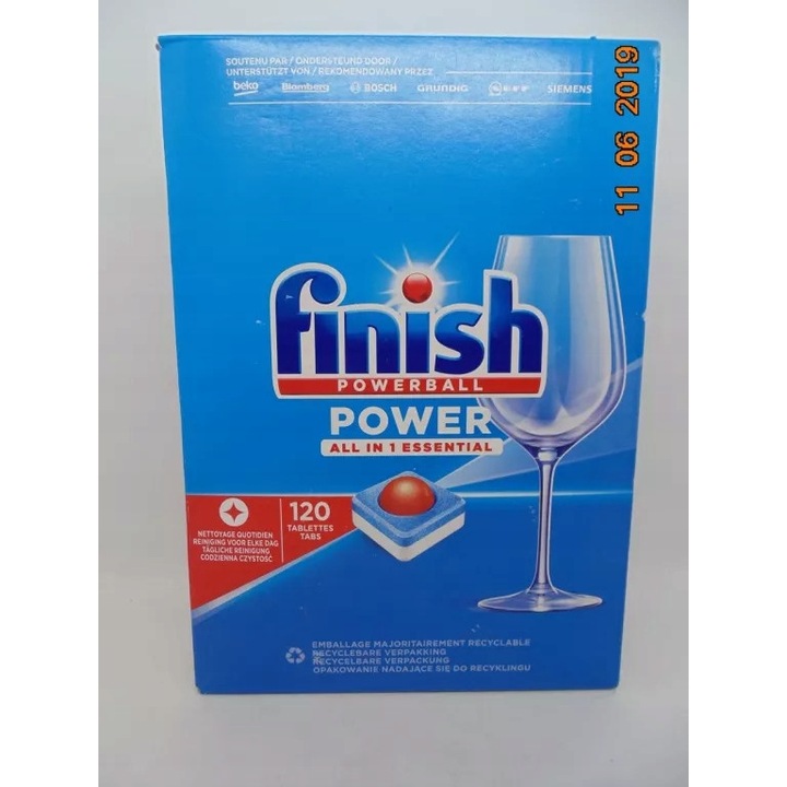 Tablete de spalat vase Finish Powerball All In 1 Essential, 120 bucati, multicolor