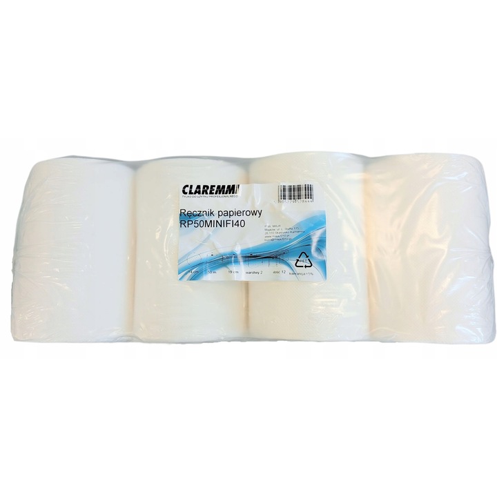 Prosoape de hartie Mini, 12 bucati, 100% celuloza, alb, 19x14cm